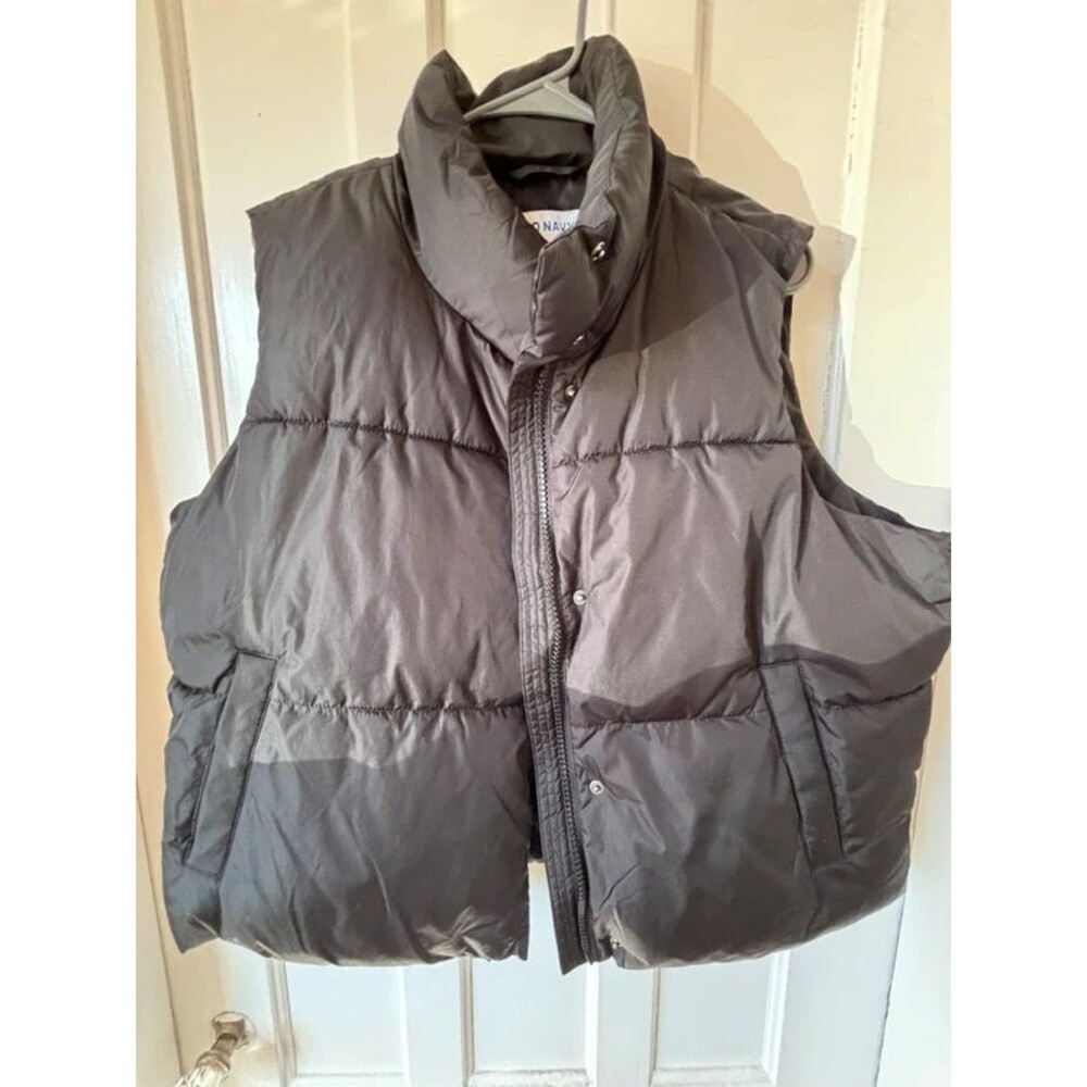 Old Navy Black Quilted Puffer Vest Sleeveless Zip Front Size Large